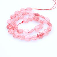 Perle en Quartz cerise, rouge de cerise, fleur, poli, DIY, rose, 12mm, Vendu par brin