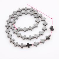 Perles hématite non-magnétique, hématite non magnétique, croix, Placage, DIY & normes différentes pour le choix, noire, Vendu par brin