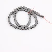 Perles hématite non-magnétique, hématite non magnétique, fleur, Placage, DIY, noire, 7mm Vendu par brin