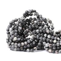 Network Stone Beads, Round, polished, DIY black 