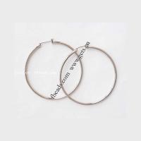 Brass Hoop Earring, Donut, plated 