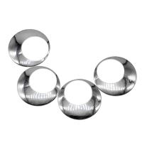 Stainless Steel Pendants, Round, silver color plated Approx 