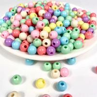 Solid Color Acrylic Beads, Round, injection moulding, DIY mixed colors 