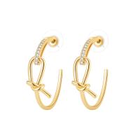 Cubic Zirconia Micro Pave Brass Earring, plated, fashion jewelry & micro pave cubic zirconia & for woman 