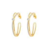 Cubic Zirconia Micro Pave Brass Earring, plated, fashion jewelry & micro pave cubic zirconia & for woman 