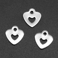 Stainless Steel Heart Pendants, silver color plated Approx 