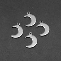 Stainless Steel Pendants, Moon, silver color plated Approx 