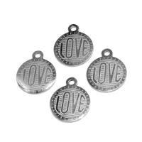 Stainless Steel Pendants, Round, plated Approx 