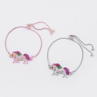 Zinc Alloy Rhinestone Bracelets, plated 150mm 