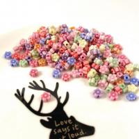 ファッションプラスチックビーズ, プラスチック, 花形, DIY & エナメル, ミックスカラー, 7mm, 500G/バッグ, 売り手 バッグ