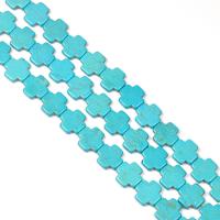 Synthetic Turquoise Beads, Cross, polished, DIY, turquoise blue 