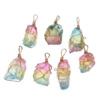 Pendentifs bijoux en cristal, laiton, avec cristal, Irrégulière, Placage de couleur d'or, plus de couleurs à choisir Environ Vendu par sac