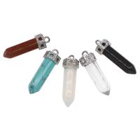 Gemstone Jewelry Pendant, with Stainless Steel, irregular, silver color plated Approx 