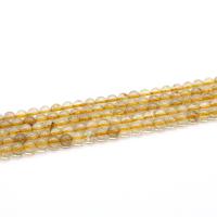 Perles Quartz rutile, Rond, poli, Jaune, 12mm Vendu par brin