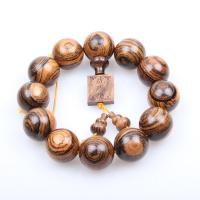 Wood Bracelets, handmade, sienna, 20mm 