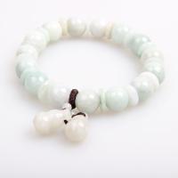 Jade Bracelets, Jadeite, polished, white, 10mm 