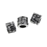 Stainless Steel Large Hole Beads, Column, blacken 