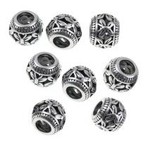 Stainless Steel Large Hole Beads, Column, blacken 