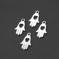 Stainless Steel Pendants, Hand, silver color plated 