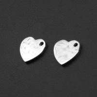 Stainless Steel Heart Pendants, silver color plated 