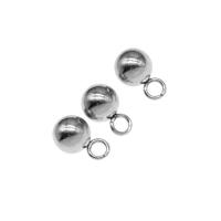 Stainless Steel Pendants, Round, silver color plated 