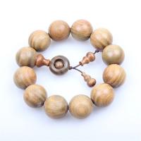 Wood Bracelets, with Sandalwood, sienna, 20mm 