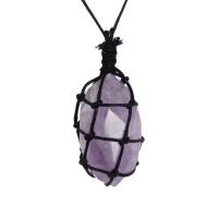 Natural Quartz Pendants, Amethyst, polished, purple, 35-50mm 