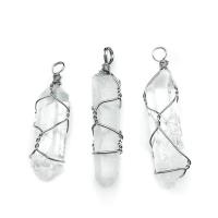 Natural Quartz Pendants, irregular, clear, 55mm 