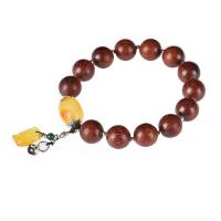 Handgelenk-Mala, Pterocarpus Santalinus, geschnitzt, braun, 12mm, 13PCs/Strang, verkauft von Strang