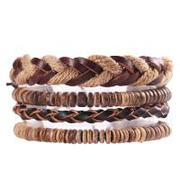 PU Leather Cord Bracelets, fashion jewelry & multilayer & Unisex, 40mm 