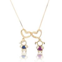 Cubic Zircon Micro Pave Brass Necklace, plated, fashion jewelry & Unisex & micro pave cubic zirconia .69 Inch 