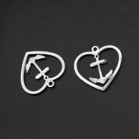 Stainless Steel Heart Pendants, silver color plated 