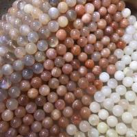 Perles Pierre de lune, Moonstone, Rond, poli, DIY & normes différentes pour le choix, Vendu par brin