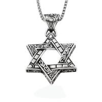 Pendentifs en titane, Acier titane, Hexagram, poli Vendu par PC