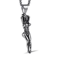 Stainless Steel Saint Pendant, Girl, polished 