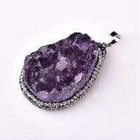 Natural Quartz Pendants, Amethyst, purple 