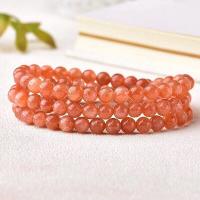 Quartz Bracelets, Strawberry Quartz, reddish orange, 5mm 