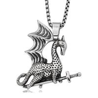 Pendentifs en titane, Acier titane, dragon, poli Vendu par PC