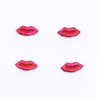 Mobile Phone DIY Decoration, Zinc Alloy, Lip, silver color plated, enamel, red 