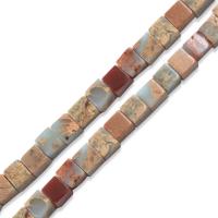 Impression Jasper Bead, Square, polished 