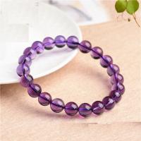 Quartz Bracelets, Amethyst, Round, polished Approx 18.5 cm 