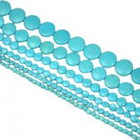 Synthetic Turquoise Beads, Round, polished, DIY turquoise blue 