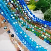 Glass Beads, Moonstone, Round, polished, imitation gemstone Approx 38 cm 