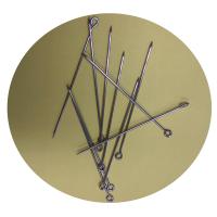 Stainless Steel Eyepins, polished, silver color 