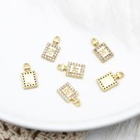 Cubic Zirconia Micro Pave Brass Pendant, Perfume Bottle, 18K gold plated, micro pave cubic zirconia 