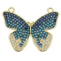 Cubic Zirconia Micro Pave Brass Connector, Butterfly, fashion jewelry & micro pave cubic zirconia & for woman Approx 1.5mm 