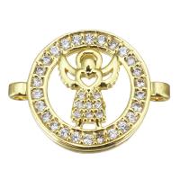 Cubic Zirconia Micro Pave Brass Connector, fashion jewelry & micro pave cubic zirconia & for woman, gold Approx 1.5mm 