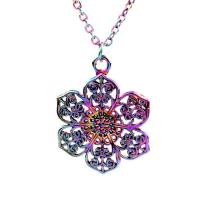 Zinc Alloy Necklace, Flower, colorful plated, DIY .716 Inch 