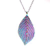 Zinc Alloy Necklace, Leaf, colorful plated, DIY .716 Inch 