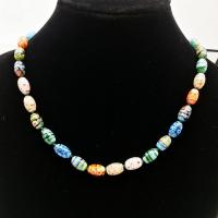 Collier en Murano bijoux, chalumeau, Rond, poli Environ 38 cm, Vendu par brin